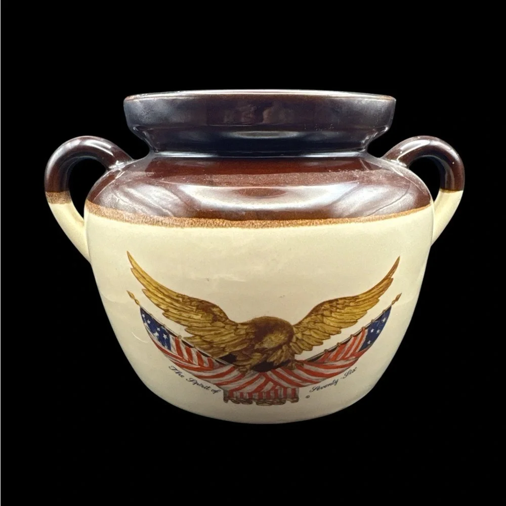 Vintage 1976 McCoy Eagle Bean Crockpot with Lid 343 4 Quart Eagle
